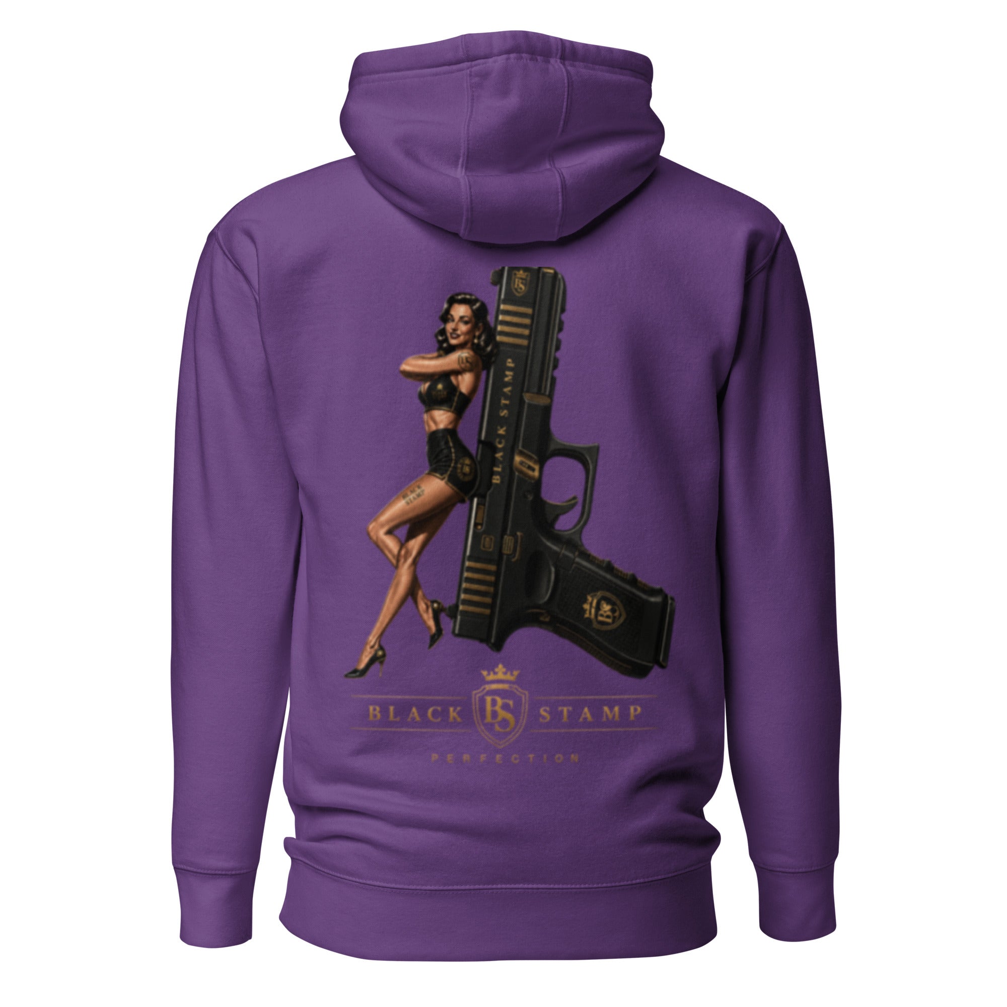 BlackStamp Pinup Girl With Glock Unisex Hoodie premium hoodie, product image 17